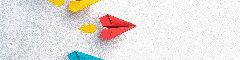 paper airplane moving forward